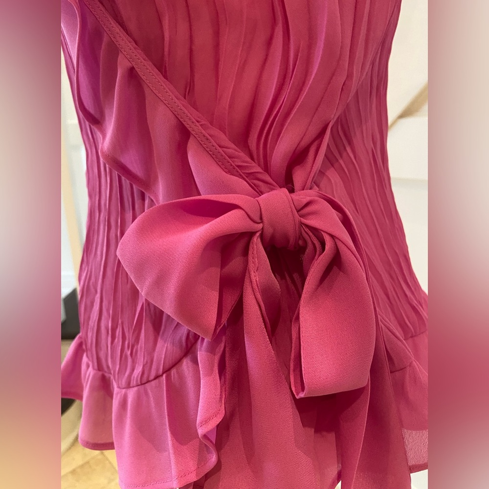 Feminine Pink Ruffle Blouse - Picture 9 of 12